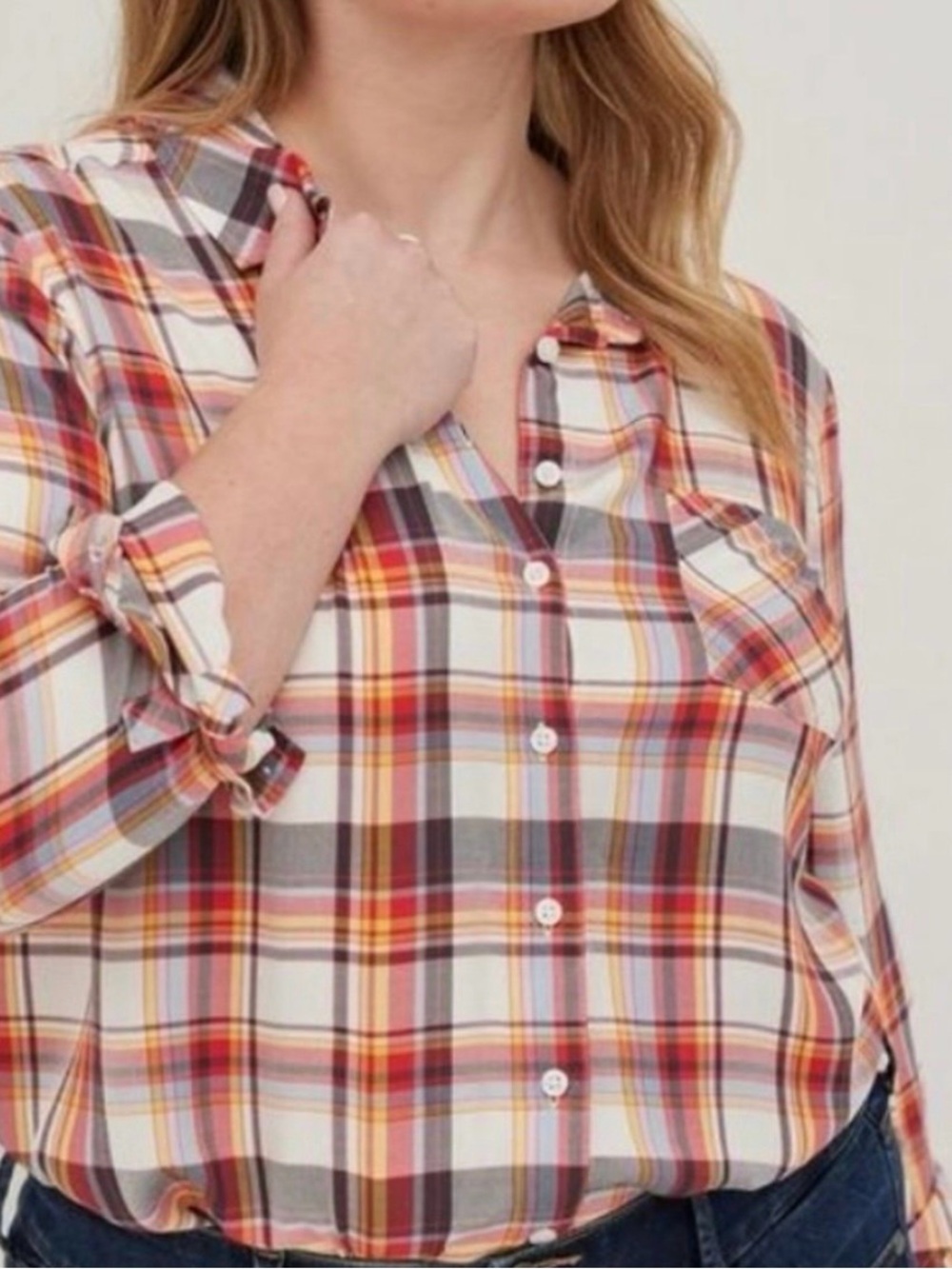 NWT Torrid millie Plaid button down size 2
